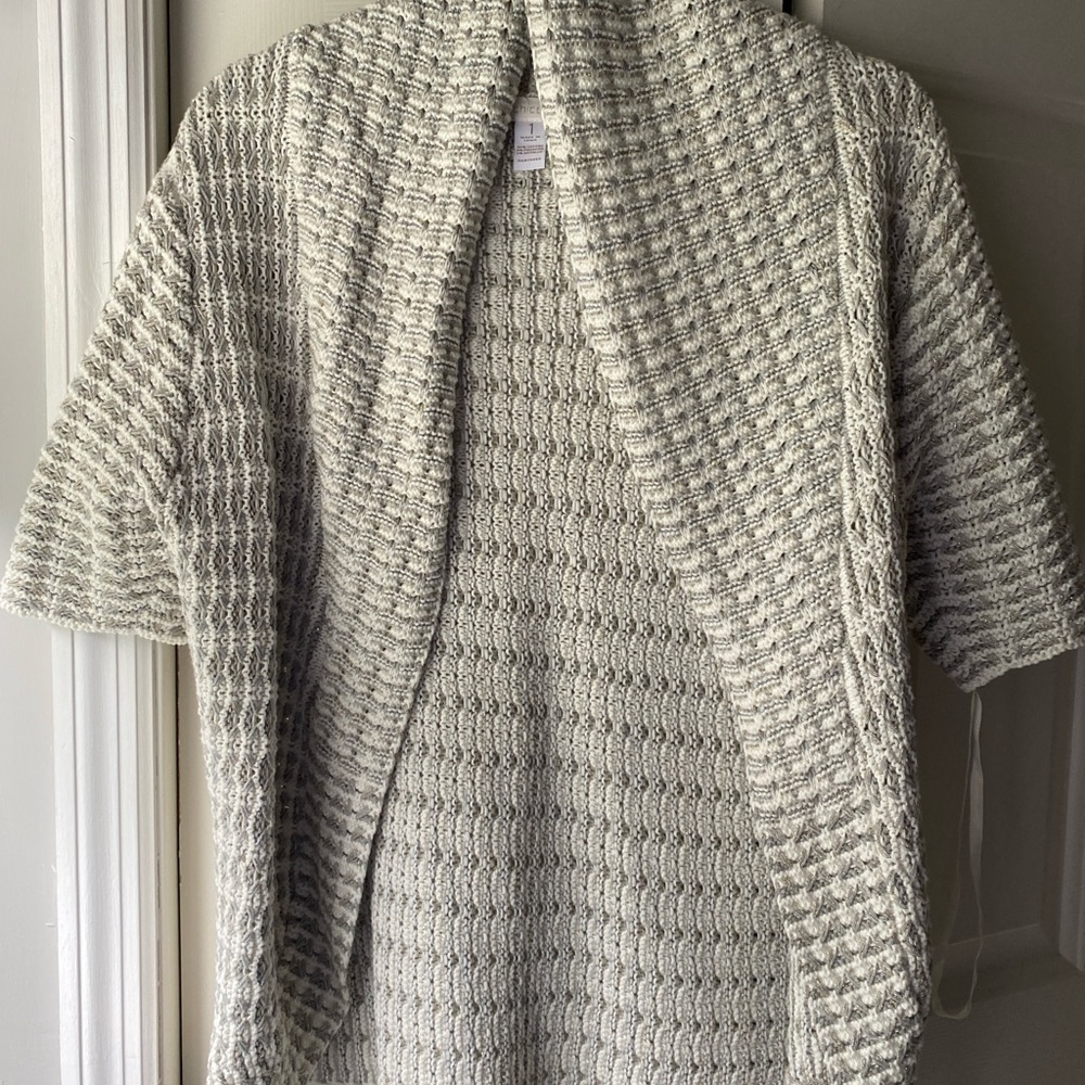 Women's Chicos Metallic Cardigan Summer Short Sleeve